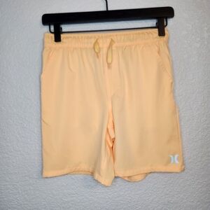 Hurley Boys Hybrid Quick Dry peach orange Drawstring Shorts youth L 10 12